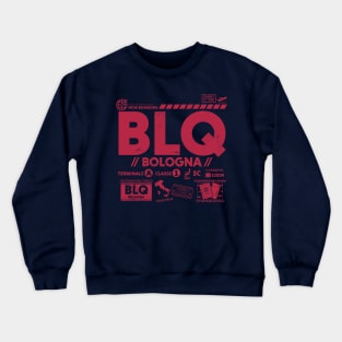 Vintage Bologna BLQ Airport Code Travel Day Retro Travel Tag Italy Crewneck Sweatshirt